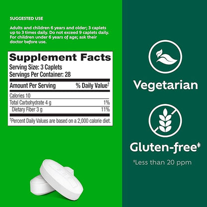 Benefiber Prebiotic Fiber Supplement Caplets, 84 Count