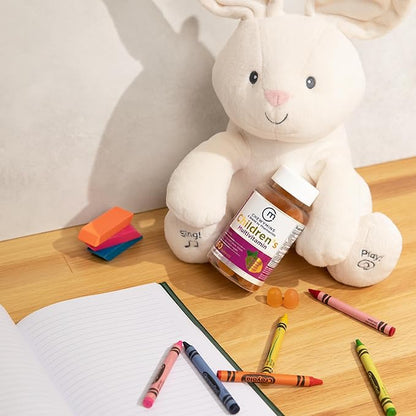 Halal Children's Multivitamin Gummies - Strawberry, Orange, and Lemon Flavor - Non-GMO, Organic, and Vegetarian - Supports Kids' Growth and Development - 60 Gummies