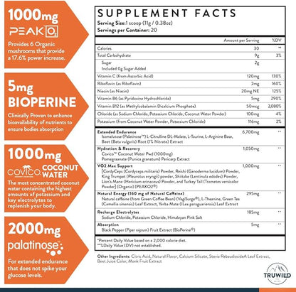 TruWild Motion - 3 Pack, All Natural Plant Based Vegan Pre Workout Powder for Men & Women, Clean Energy Supplement with Electrolytes, Increased VO2 Max, No Chemicals, Fillers or Synthetic Stimulants