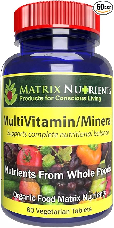 MULTIVITAMIN - Mineral - 100% Organic, Whole Food, Complete MultiVitamin - Great for Daily Health, Lifestyle and More: Vitamin A, Vitamin C, Vitamin D, Vitamin E and Much More! Vegan Tablets (60ct)