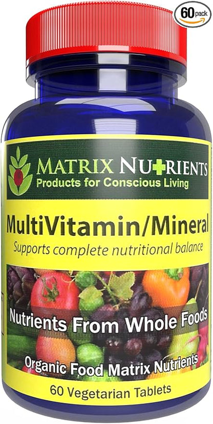 MULTIVITAMIN - Mineral - 100% Organic, Whole Food, Complete MultiVitamin - Great for Daily Health, Lifestyle and More: Vitamin A, Vitamin C, Vitamin D, Vitamin E and Much More! Vegan Tablets (60ct)