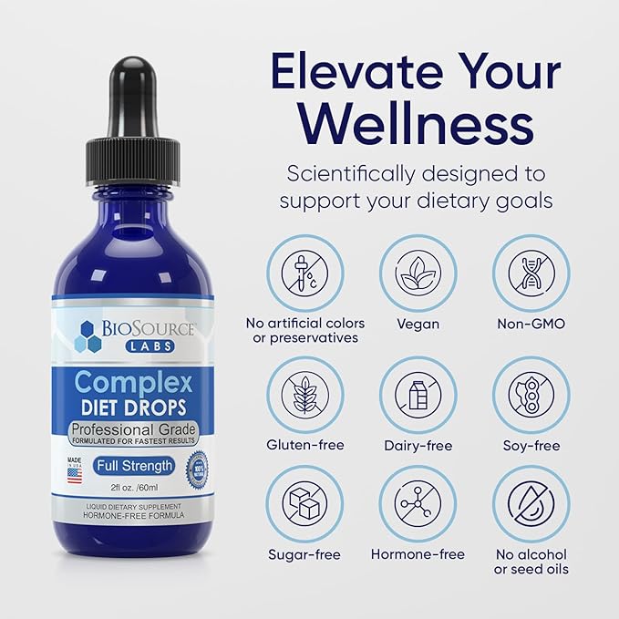 Complex Diet Drops – Best Natural Drops for Men and Women (2 Bottle Pack) - 60 Day Supply