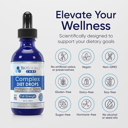 Complex Diet Drops – Best Natural Drops for Men and Women (2 Bottle Pack) - 60 Day Supply