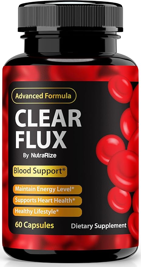 Clear Flux Pills, Official ClearFlux Capsules, ClearFlux Blood Vessel Cleaner, Premium Support to Maintain Stable Levels & Healthy Circulation, All Natural Clear Flux Health Reviews (60 Capsules)