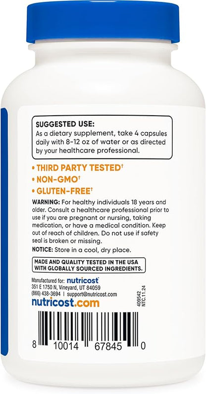 Nutricost Grass Fed Desiccated Beef Liver Capsules 3000mg (750mg Per Cap), 120 Capsules - No Hormones, Non-GMO, Gluten Free, Pasture-Raised, Free Range Beef