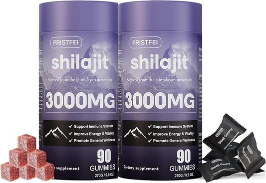 Pure Himalayan Shilajit Gummies for Men & Women - 100% Natural & Organic | 85+ Trace Minerals & Fulvic Acid | 180 Count | Individually Packaged