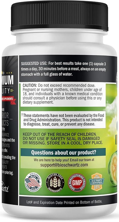 Garcinia Cambogia Weight Loss Pills - 1500mg HCA Pure Extract - Fast Acting Appetite Suppressant - Fat Burner for Women and Men to Help Lose Weight - Carb Blocker Metabolism Diet Pill - 90 Capsules
