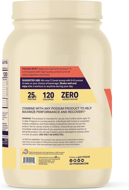 Podium Nutrition, Whey Protein Powder, Maple Butter Pancake, 27 Servings, 25g of Whey Protein Per Serving, Gluten Free, Soy Free