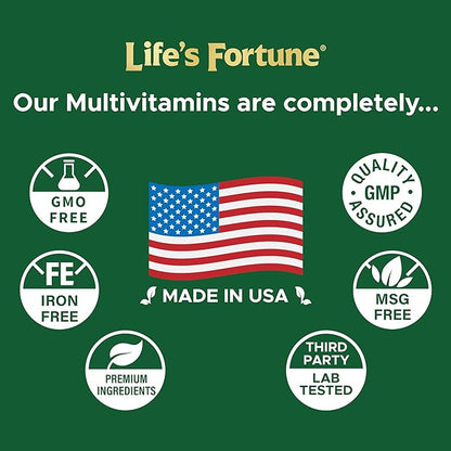 Life's Fortune Multivitamin All Natural Energy Source Supplying Whole Food Concentrates, Antioxidants, Amino Acids, Enzymes, Trace Minerals & More (180 Count (Pack of 1))