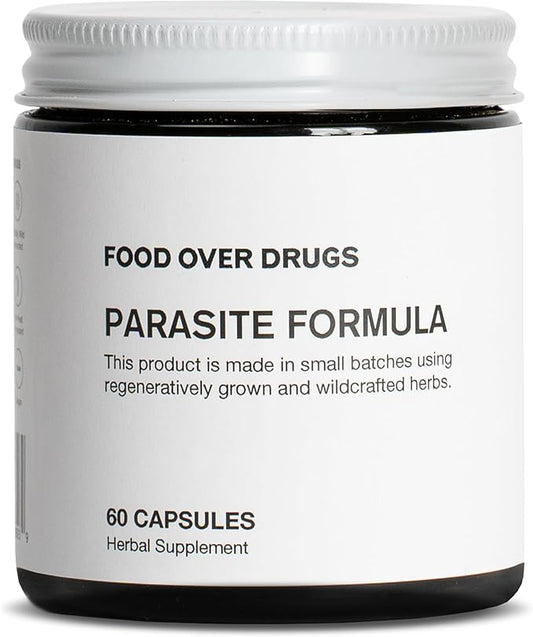 Food Over Drugs Parasite Formula - Full Spectrum Herbal Detox for Humans - 60 ct - Natural Detox & Complete Body Cleanse