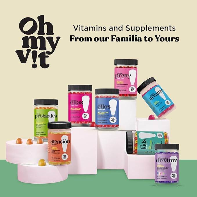 OH MY VIT! for Ellas Women’s Multivitamin Gummy with Vitamins C, E, and Biotin, Sugar Free Berry Flavor, 60 Count