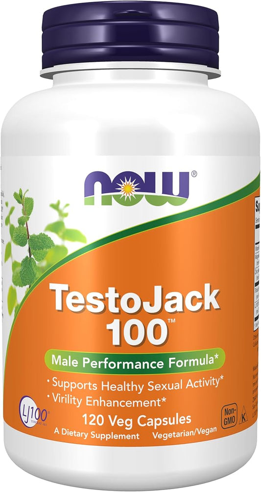 NOW Foods Supplements, TestoJack™ 100 with LJ100®, a potent standardized extract of Tongkat Ali (Eurycoma longifolia), Tribulus and ZMA®, 120 Veg Capsules
