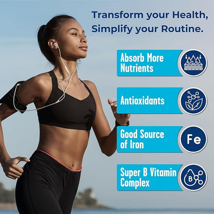 Grab The Gold Liquid Multivitamin Capsules - Fast Absorption, Energy Boost - 42 Fruits & Veggies, Good Source of Iron, Antioxidants