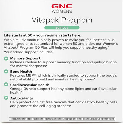 GNC Women's Ultra Mega 50 Plus VP Multi Vitamins, 30 Count