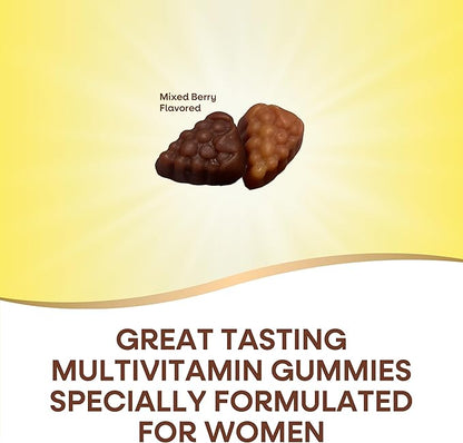 Nature's Way Alive! Women's Daily Gummy Multivitamins, 16 Vitamins & Minerals, Energy Metabolism*, Hair Skin & Nails*, Vegetarian, Mixed Berry Flavored, 150 Gummies (Packaging May Vary)