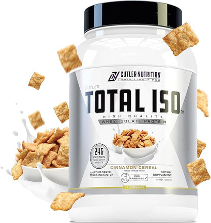 Total ISO Whey Isolate Protein Powder: Best Tasting Whey Protein Shake Featuring 100% Whey Protein Isolate, Perfect Post Workout Protein Powder Mix and Meal Replacement Drink, Cinna Cereal, 2 Pounds