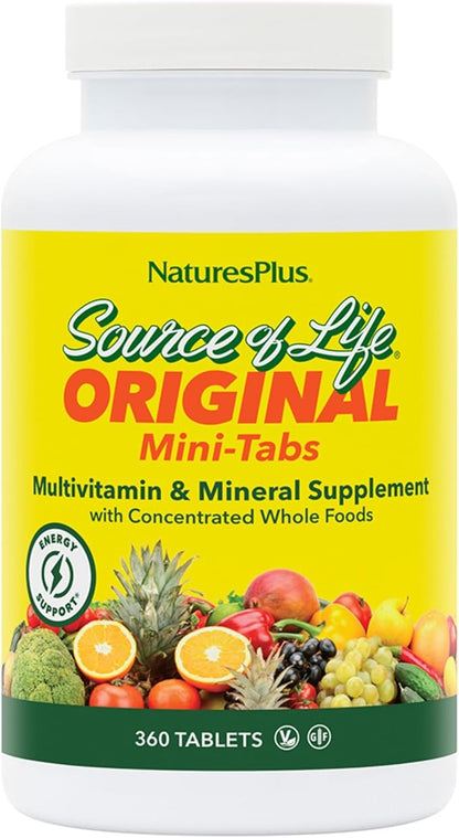 Natures Plus Source Of Life Mini-Tabs Multivitamin & Mineral Supplement - 360 Tablets