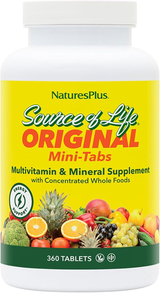 Natures Plus Source Of Life Mini-Tabs Multivitamin & Mineral Supplement - 360 Tablets