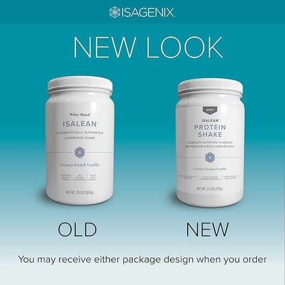 Isagenix IsaLean Shake - Meal Replacement Protein Shake Supports Healthy Weight & Muscle Growth - Protein Powder Enriched with 23 Vitamins - Creamy French Vanilla, 29.1 Oz (14 Servings)