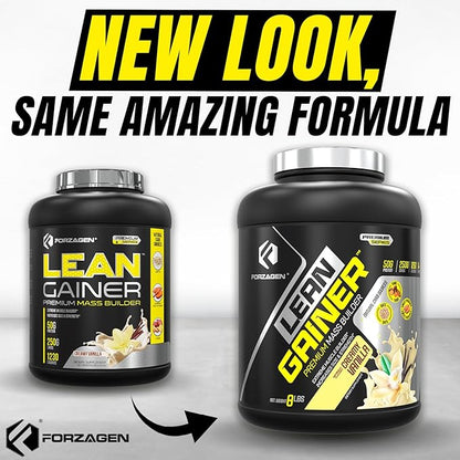 Forzagen Lean Gainer Premium Mass Builder | Mass Gainer Protein Powder for Men & Women | High Calorie Protein, Weight Gain, Bulk, Muscle Building Supplement | Vanilla, 8 lbs. (11 Servings)
