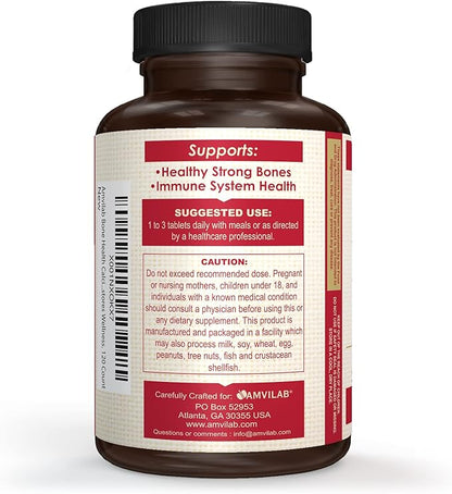 Bone Health Calcium 1000mg, Magnesium 500mg w Vitamin D 600IU. Potent Formula for Men & Women. Promotes Bone Density, Supports Joint Health, Restores Wellness. 120 Count