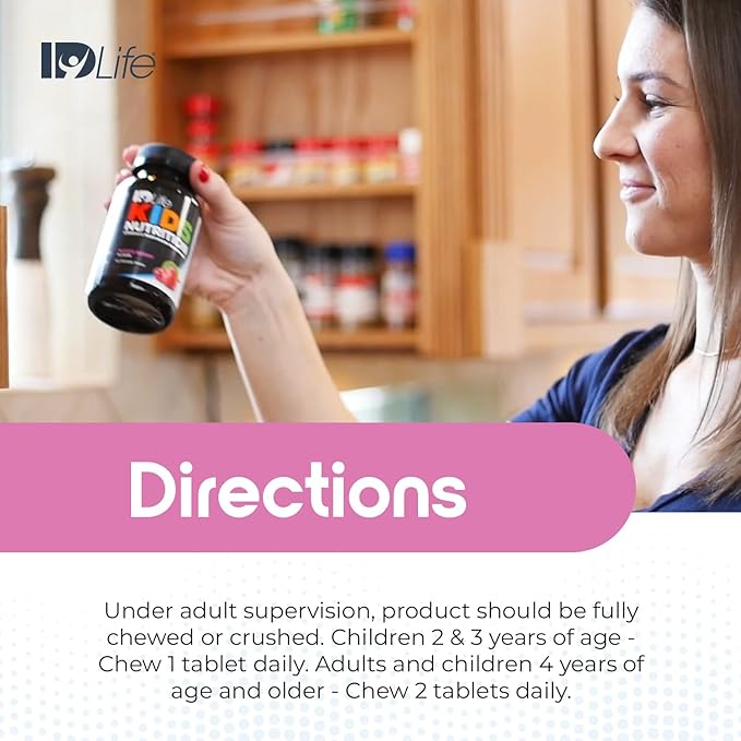 IDLife | Kids Nutrition - Mixed Berry Flavor | Essential 24 Vitamins and Minerals for Growing Bodies | Daily Nutritional Support - 60 Chewable Tablets
