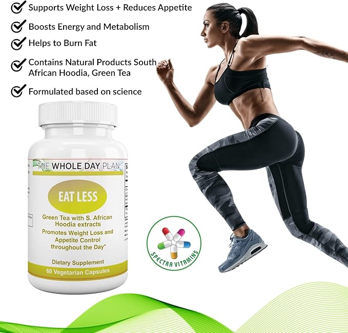 The WHOLE DAY Plan EAT Less - Weight Loss Pills for Women and Men That Works Fast - Appetite Suppressant Fat Burning Supplements, 60 Capsules, Made in USA