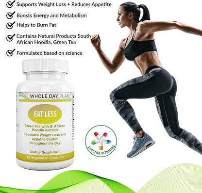 The WHOLE DAY Plan EAT Less - Weight Loss Pills for Women and Men That Works Fast - Appetite Suppressant Fat Burning Supplements, 60 Capsules, Made in USA