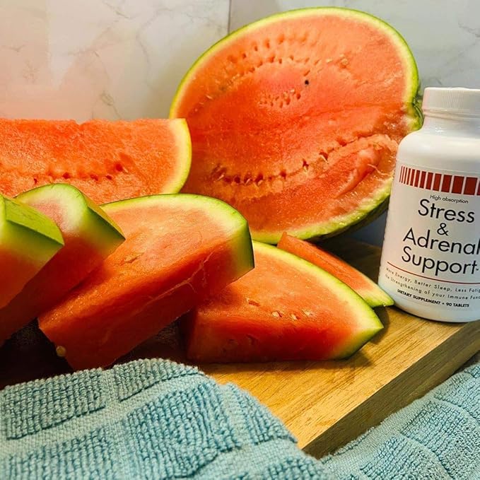 Stress and Adrenal Support - 90 Chewable Tablets - Citrusy Orange Flavor - Easily Digestible - by New Health Products