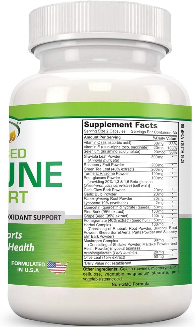 Gold Banner Immune Support Supplement Superior Anti-Oxidant - Boosts Immune System with Red Raspberry, Pomegranate, Pine Bark, Grape Seed, Green Extracts- Polyphenols, Lycopene