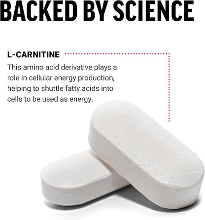 FORCE FACTOR L-Carnitine Supplement, L Carnitine Tartrate 1000mg Capsules to Convert Fat Into Energy, Support Muscle Recovery, and Boost Exercise Performance, Vegan, Non-GMO, 90 Tablets