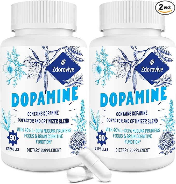 Dopamine Supplements for Men and Women - Contains 500mg Mucuna Pruriens Extract (40% L-DOPA) - 60 Capsules (2 Pack)