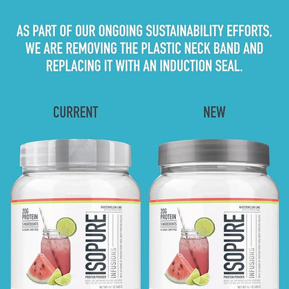 Isopure Protein Powder, Clear Whey Isolate Protein, Post Workout Recovery Drink Mix, Gluten Free with Zero Added Sugar, Infusions- Tropical Punch, 36 Servings