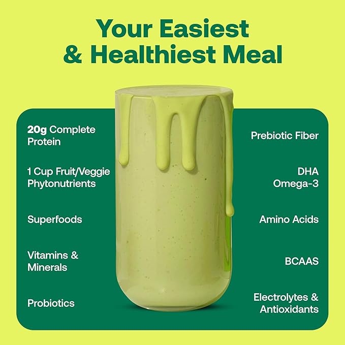 Happy Viking Greeña Colada Plant Protein Powder, Created by Venus Williams, 20G Protein, Low Carb, Keto, Vegan, Gluten-Free, Non-GMO, Superfoods, Complete Meal Replacement, 1 Canister (24 oz.)