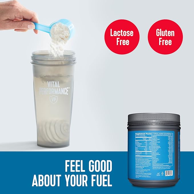 Vital Proteins Performance Protein Powder, 25g Lactose-Free Milk Isolate Casein & Whey Blend Protein Powder with 10g Grass-Fed Collagen Peptides, 8g EAAs, 5g BCAAs, Gluten-Free - Strawberry, 1.68lb