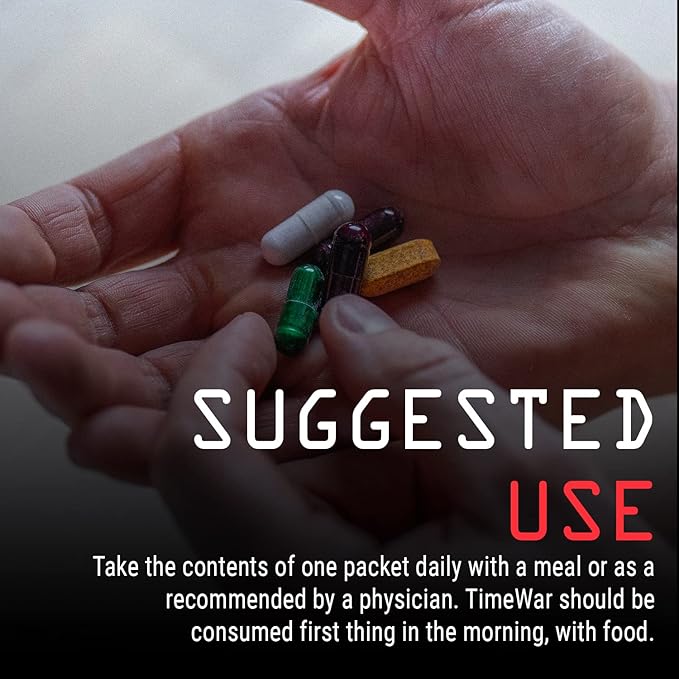 Jocko Fuel TIME WAR Multivitamin - Healthy Aging Supplement for Heart, Bone, & Eye Health, Essential Vitamins and Minerals, Supports Stress Relief and Energy Levels - 30 Day Supply