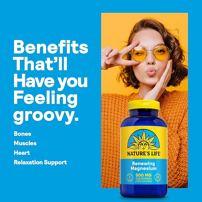 Nature’s Life Renewing Magnesium 500 mg - Magnesium Citrate, Magnesium Malate, Magnesium Oxide Plus Vitamin B-6 - Muscles and Nerves Support - Lab Verified - 275 Servings, 275 VegCaps