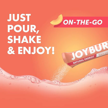 Energy Drink Mix, Natural Caffeine (200mg) for Sustained, Jitter Free Energy, On-The-Go Natural Energy Drink Powder, Sugar Free - 16 x 4g Energy Sticks (Peach Mango)