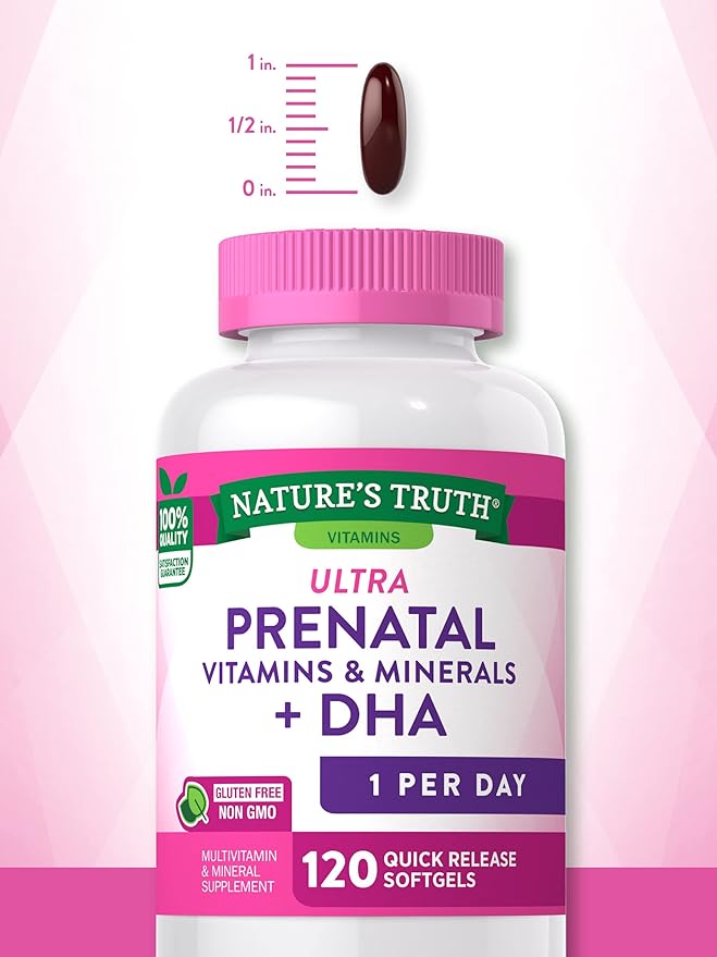Nature's Truth Prenatal Vitamin for Women | 120 Softgels | Non-GMO & Gluten Free Multivitamin Supplement with DHA and Folic Acid