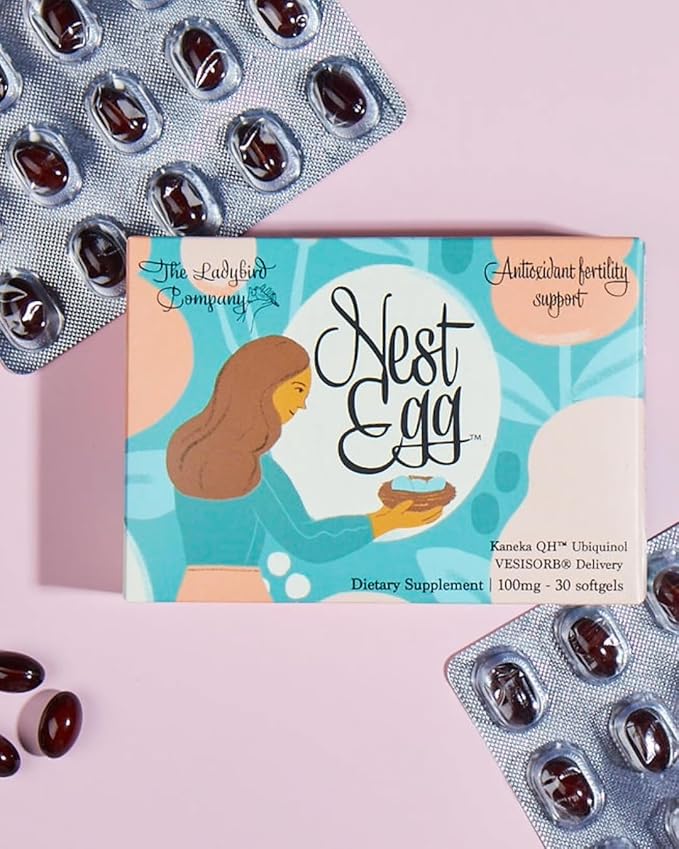 Nest Egg Ubiquinol CoQ10 100mg - Premium CoQ10 Fertility Supplement for Women - Made in USA - 3rd Party Tested - Once Daily Softgels (30 Count)