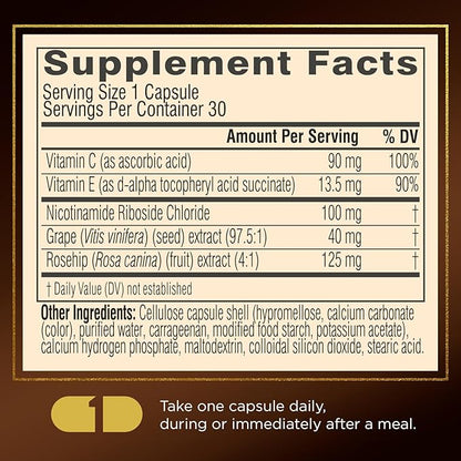 Swisse Plus NAD+ Beauty Restore | Clinically Tested Ingredients | NAD+ Supplement for Men & Women | Supports Collagen Formation, Skin Elasticity & Anti-Aging Supplement | 30 Capsules