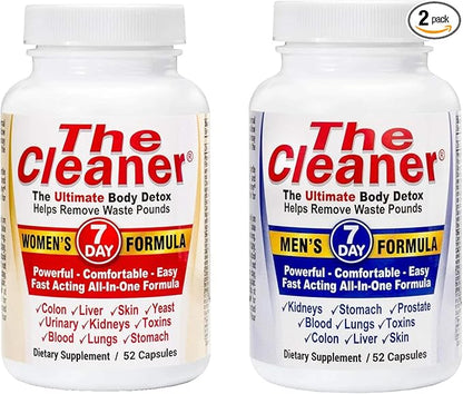 Century Systems The Cleaner 2 Pack Bundle 7 Day Women's and 7 Day Men's Ultimate Body Detox, 52 Capsules Each