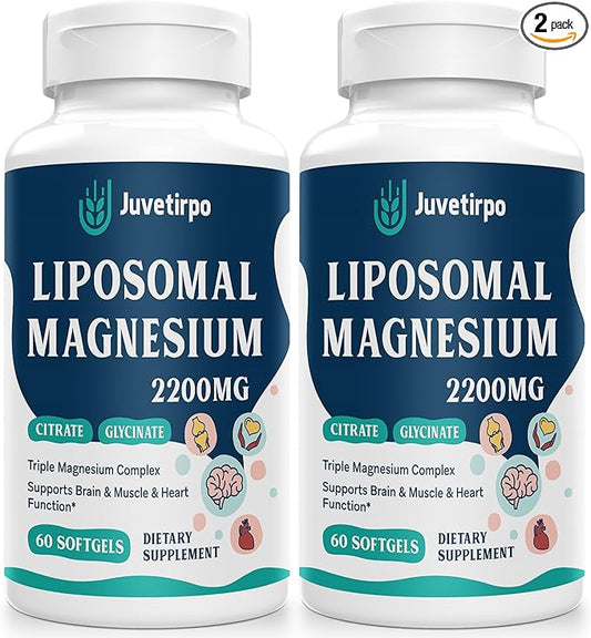 Liposomal Magnesium Complex 2200MG Softgels, Magnesium, Magnesium Glycinate, Magnesium Citrate, A Powerful Supplement, Gluten Free, 60 Softgels