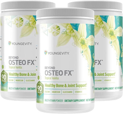 Youngevity Beyond Osteo FX - Tropical Vanilla | Healthy Bone & Joint Support | Multi-Vitamin Powder | 30 Servings (3 Canisters)