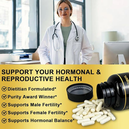 Myo-Inositol Supplement 1000mg, Magnesium Glycinate 200mg, D-Chiro Inositol 50mg, Omega-3 Powder 300mg, Zinc 10mg, Vitamin D3, Multivitamin/Multimineral Supplement. 120 Count