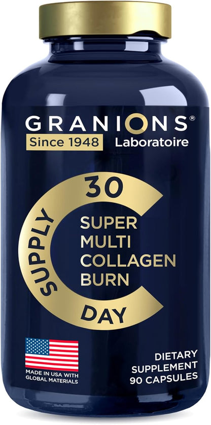 Thermogenic Hydrolyzed Collagen Burn - Hyaluronic Acid, Vitamin C, Multi Collagen Complex - Cellulite Defense and Dermal Repair Multi Collagen Peptides Capsules for Women and Men - 90 Collagen Pills