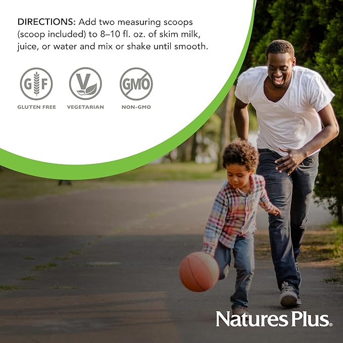 NaturesPlus Source of Life Energy Shake - 5 lbs, Vegetarian Drink Mix - Granola Flavor - Multivitamin, Mineral & Protein Powder - Whole Food Meal Replacement - Non-GMO, Gluten-Free - 58 Servings