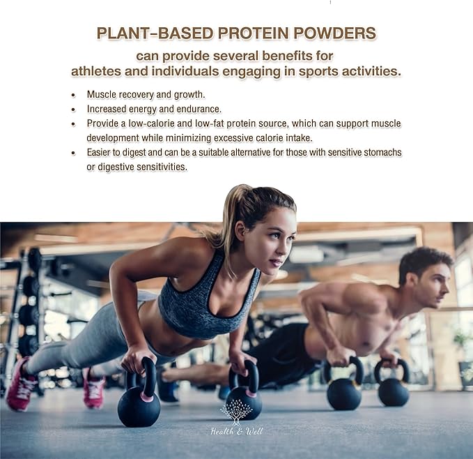 Health & Well Plant-Based Protein Powder, Contains Three Vegan proteins and Eight Different Super Fruits (Chocolate)