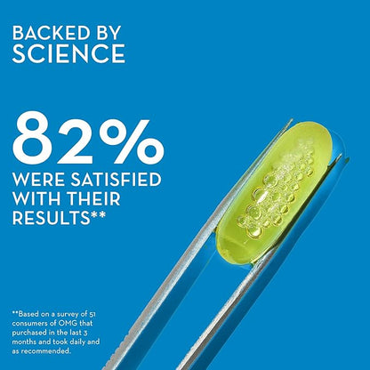 HUM OMG! Omega The Great - Triple Omega 3 Fish Oil Supplement with DHA, EHA & Vitamin E to Support Bright & Even Skin Tone - Gluten Free & Non-GMO (60-Count)