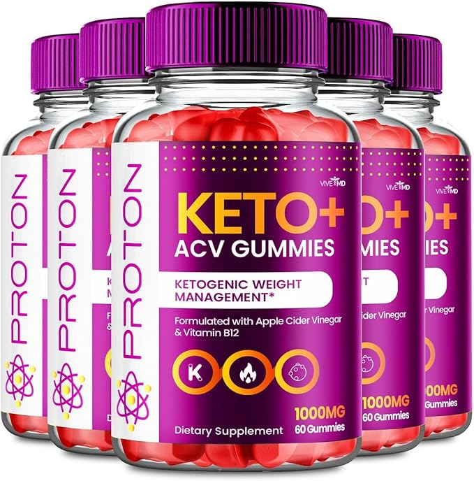 Proton Keto ACV Gummies Advanced Weight Management, Protein Keto ACV Gummies, Proton Keto Plus Gummies with Apple Cider Vinegar Supplement 1000mg, Proton Keto+ACV Gummies Reviews (5 Pack)